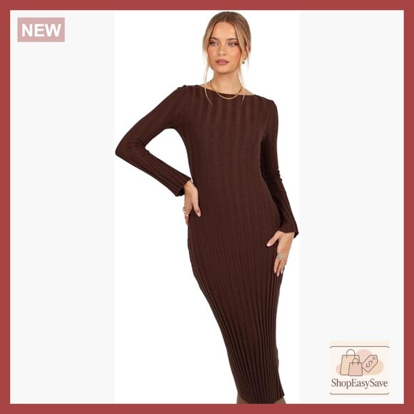 Long Sleeve Maxi Dress Bodycon Fitted Sophisticated Elegant Evening Wear